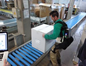 Active lumbar exoskeleton testing at Royo's assembly plant.